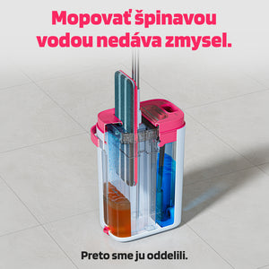 Dvojkomorový plochý mop - samočistiaci